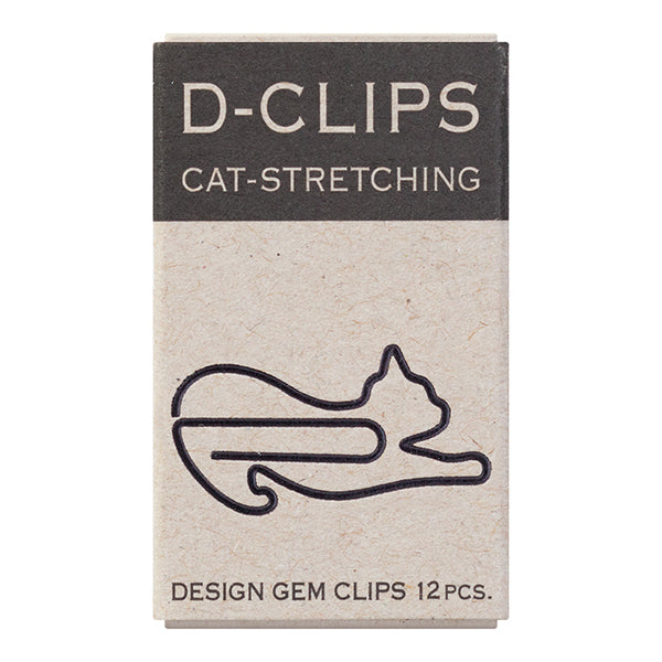 Midori D-Clips Cat Stretching (Black) - Smidapaper Ikigai Shop
