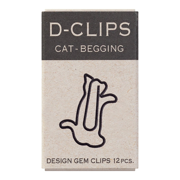 Midori D-Clips Cat Begging (Black) - Smidapaper Ikigai Shop