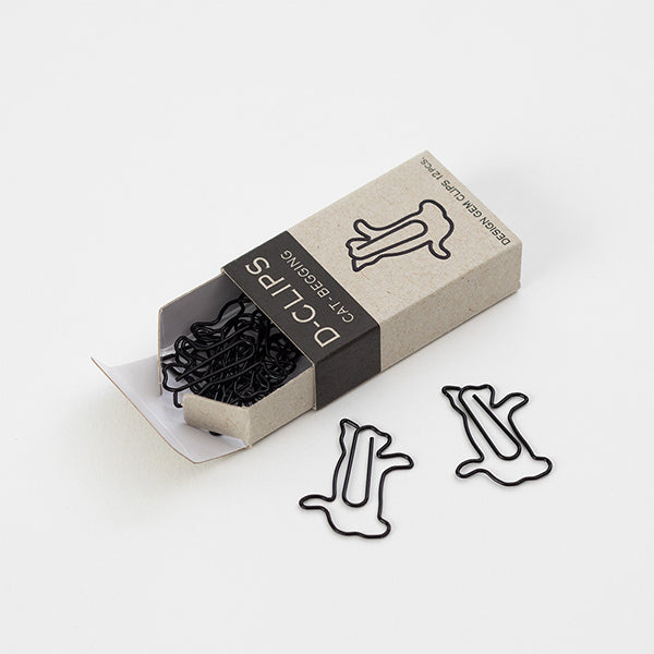 Midori D-Clips Cat Begging (Black) - Smidapaper Ikigai Shop