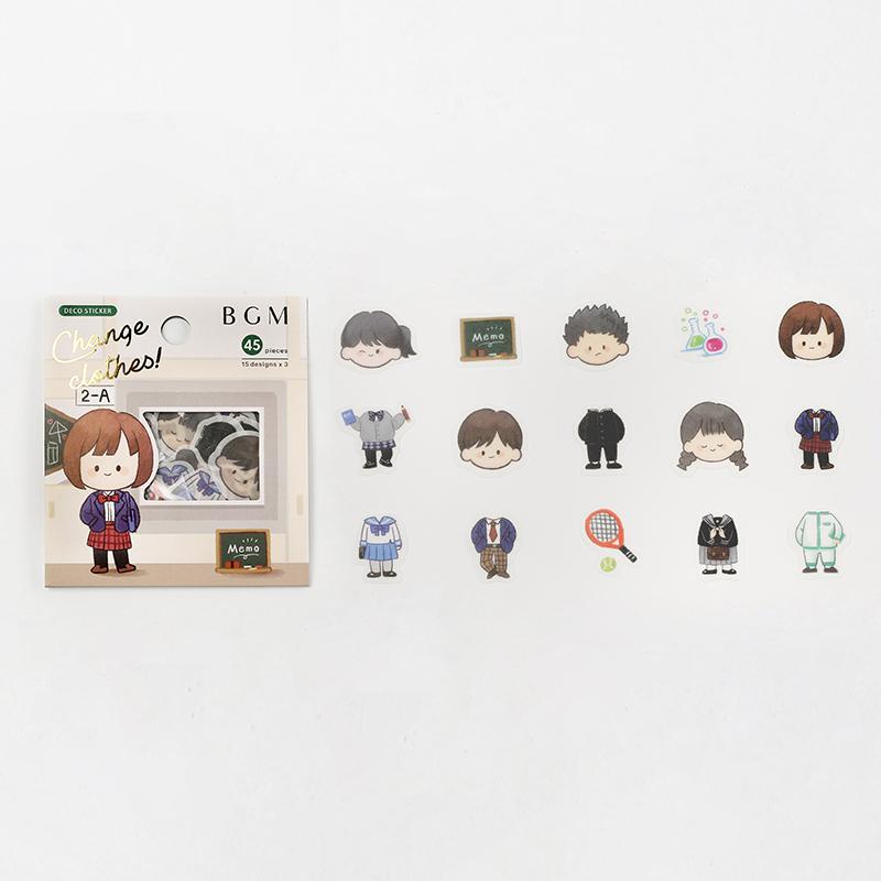 BGM Flake Seal-Change Clothes: School Uniform - Smidapaper Ikigai Shop