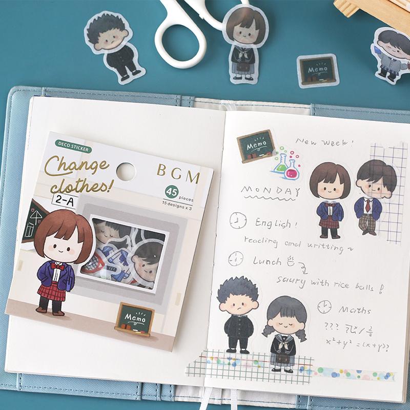 BGM Flake Seal-Change Clothes: School Uniform - Smidapaper Ikigai Shop