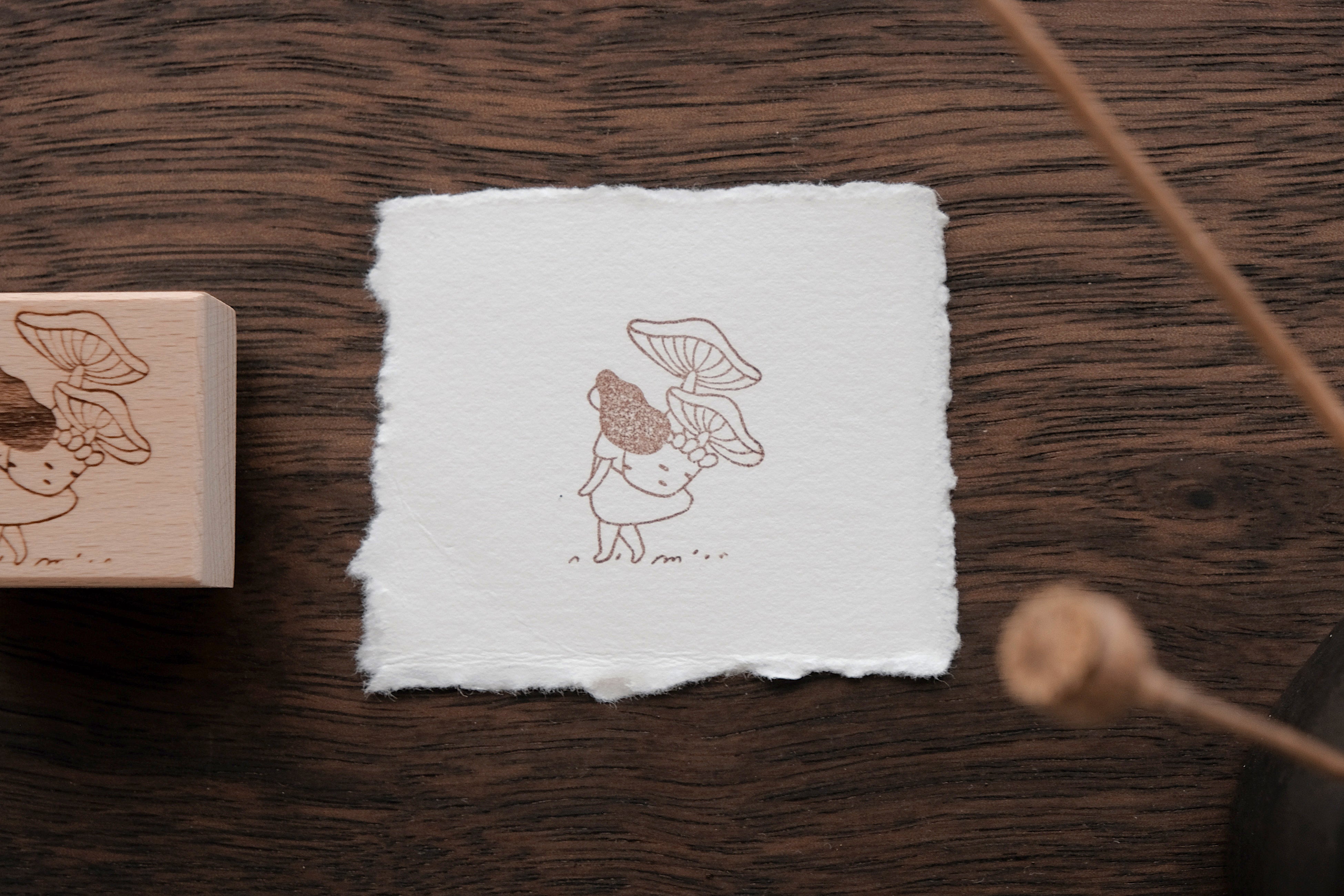 bighands Rubber Stamp- Pick Some Mushroom