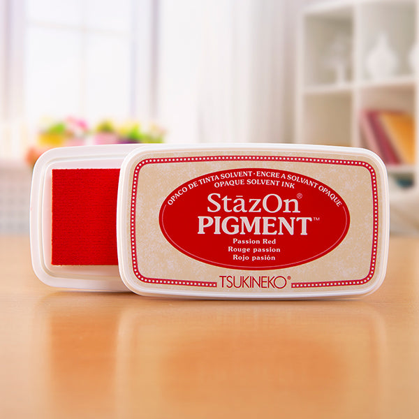 Tsukineko - StazOn Pigment -Passion Red - Smidapaper Ikigai Shop