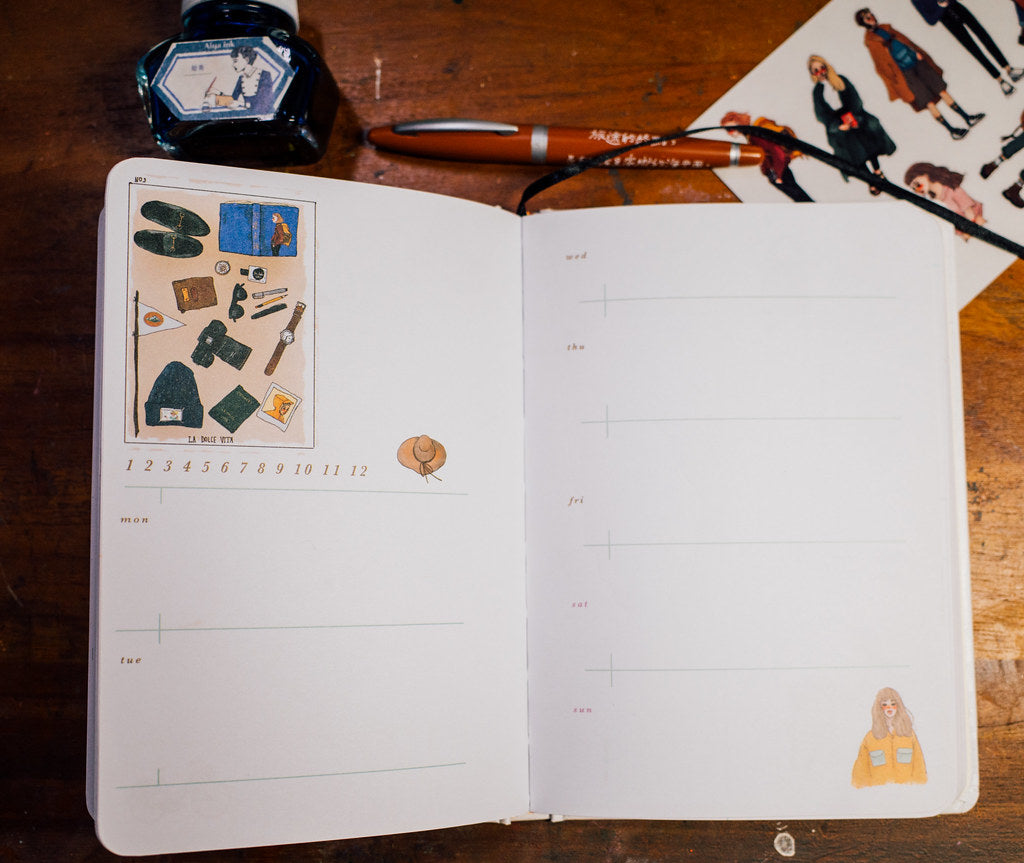 La Dolce Vita Bon Voyage Undated Diary (4 Different Cover Options) - Smidapaper Ikigai Shop