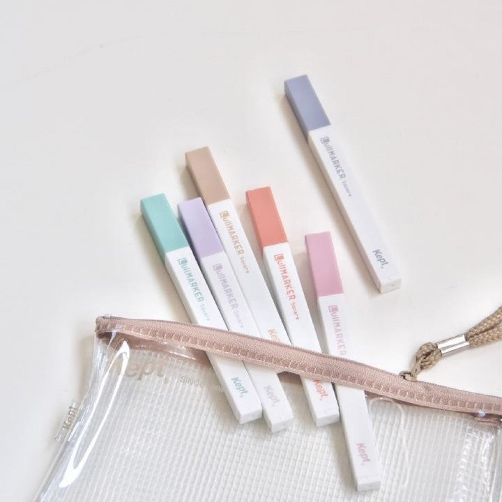 Kept Clear Pencil Case Flat-5 Colours