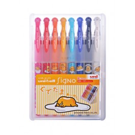 Uni-ball Signo DX Gudetama Gel Rollerball 0.38mm (Set of 8) - Smidapaper Ikigai Shop