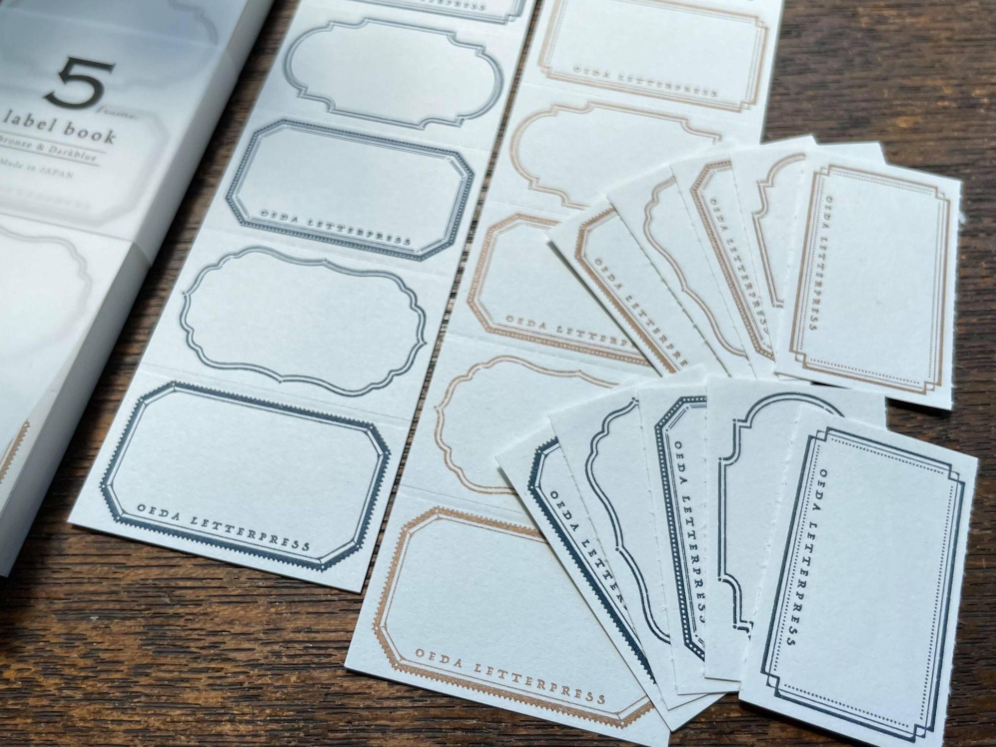 Oeda Letterpress 5 Frame Label Book: Frame (3 Colours) - Smidapaper Ikigai Shop