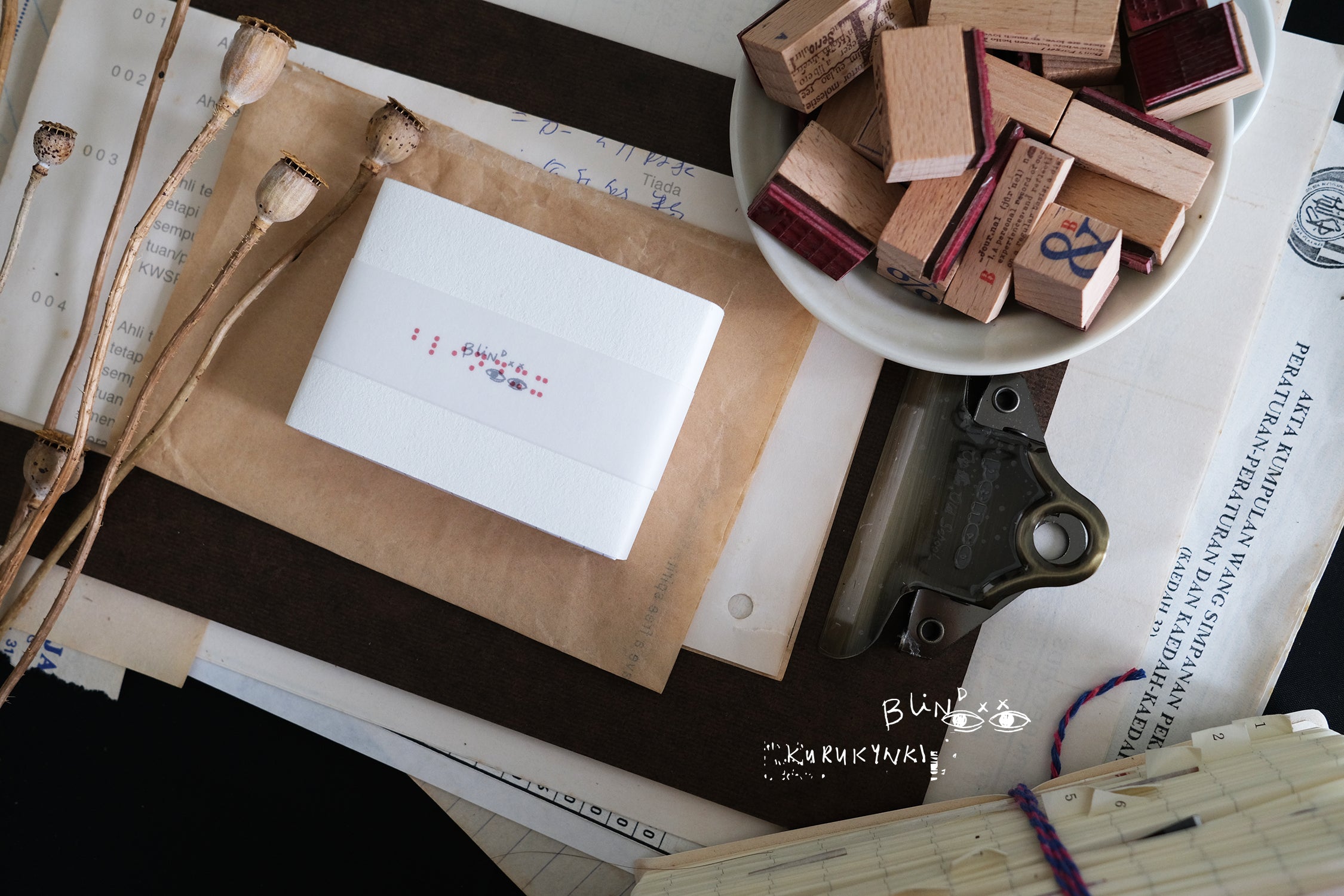 Kurukynki Blindxx Rubber Stamp Set (A/B) - Smidapaper Ikigai Shop