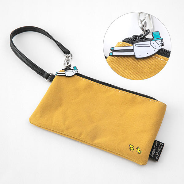 Midori Ojisan 25th Anniversary Flat Pouch - Yellow - Smidapaper Ikigai Shop