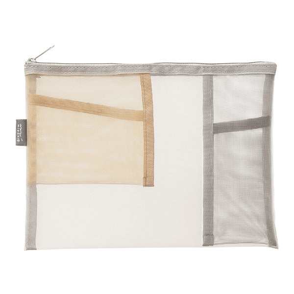 Midori Pen & Tool Mesh Pouch: Grey - Smidapaper Ikigai Shop