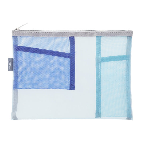Midori Pen & Tool Mesh Pouch: Blue - Smidapaper Ikigai Shop