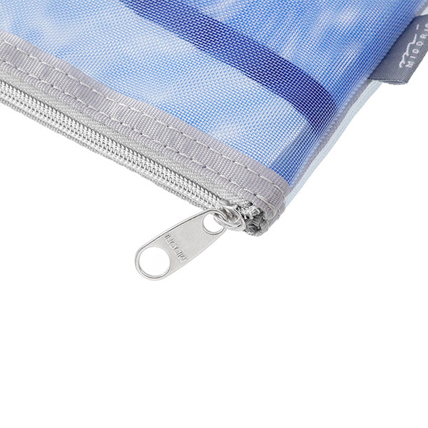 Midori Pen & Tool Mesh Pouch: Blue - Smidapaper Ikigai Shop