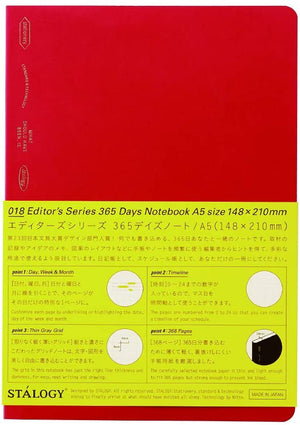 Stalogy 365 Notebook A5- Red - Smidapaper Ikigai Shop