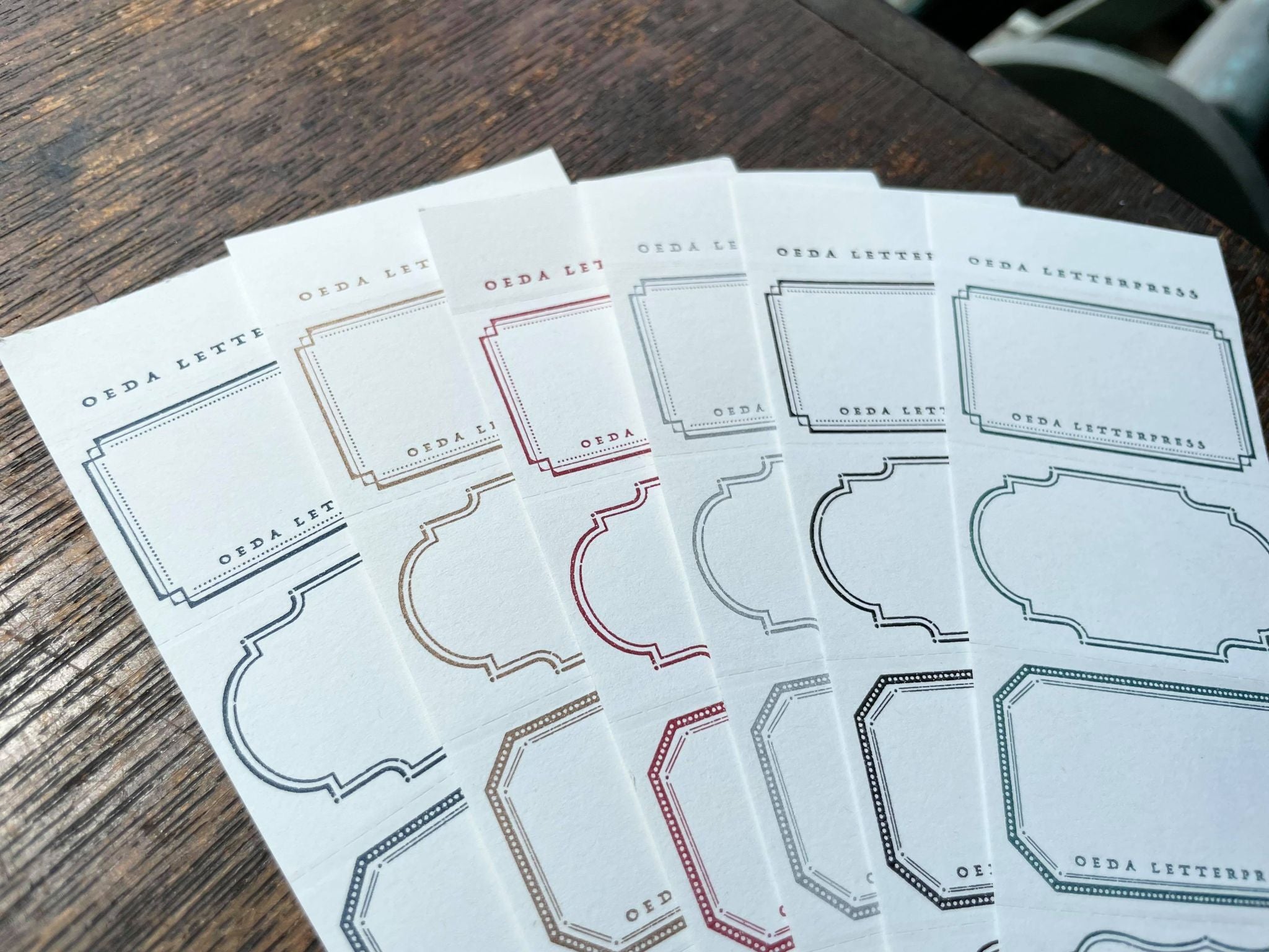 Oeda Letterpress 5 Frame Label Book: Frame (3 Colours) - Smidapaper Ikigai Shop