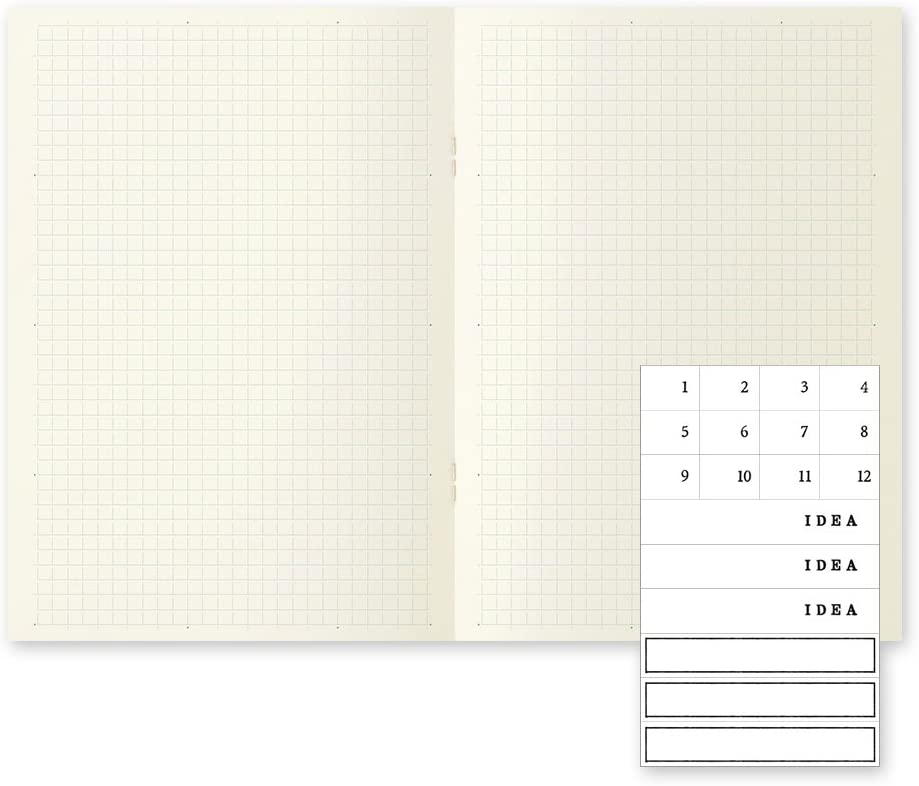 MD Notebook Light A5 | Grid (Set of 3) - Smidapaper Ikigai Shop