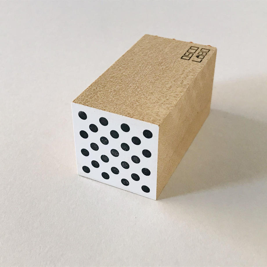 Osco Labo Large Rubber Stamp: Square Dots - Smidapaper Ikigai Shop