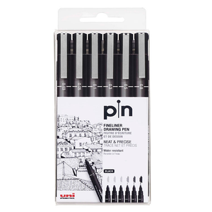 Uni Pin Fine Line Drawing Pen- Black (Set of 6) - Smidapaper Ikigai Shop