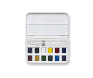 Winsor & Newton Cotman Watercolour and Brush Pen Set, 12 Half Pans - Smidapaper Ikigai Shop