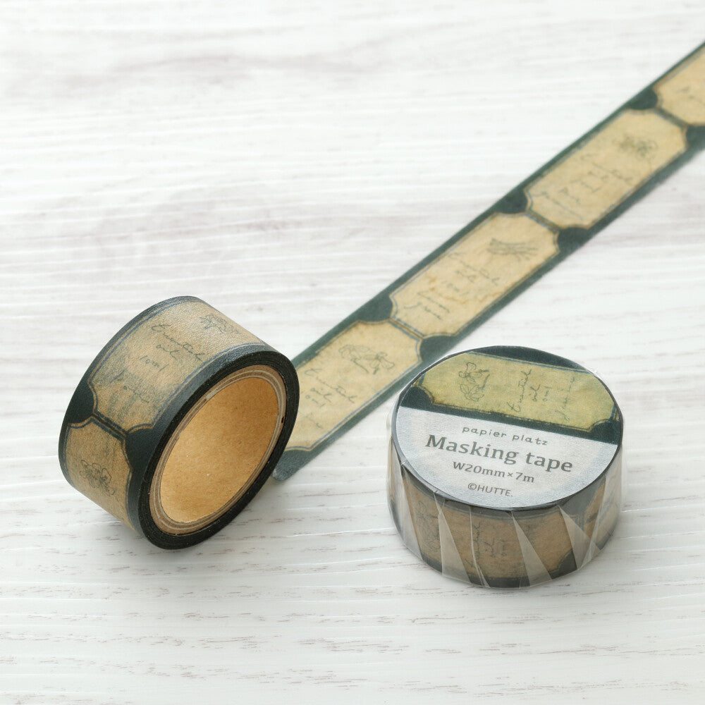 Papier Platz Washi Tape - Oil Label Black - Smidapaper Ikigai Shop