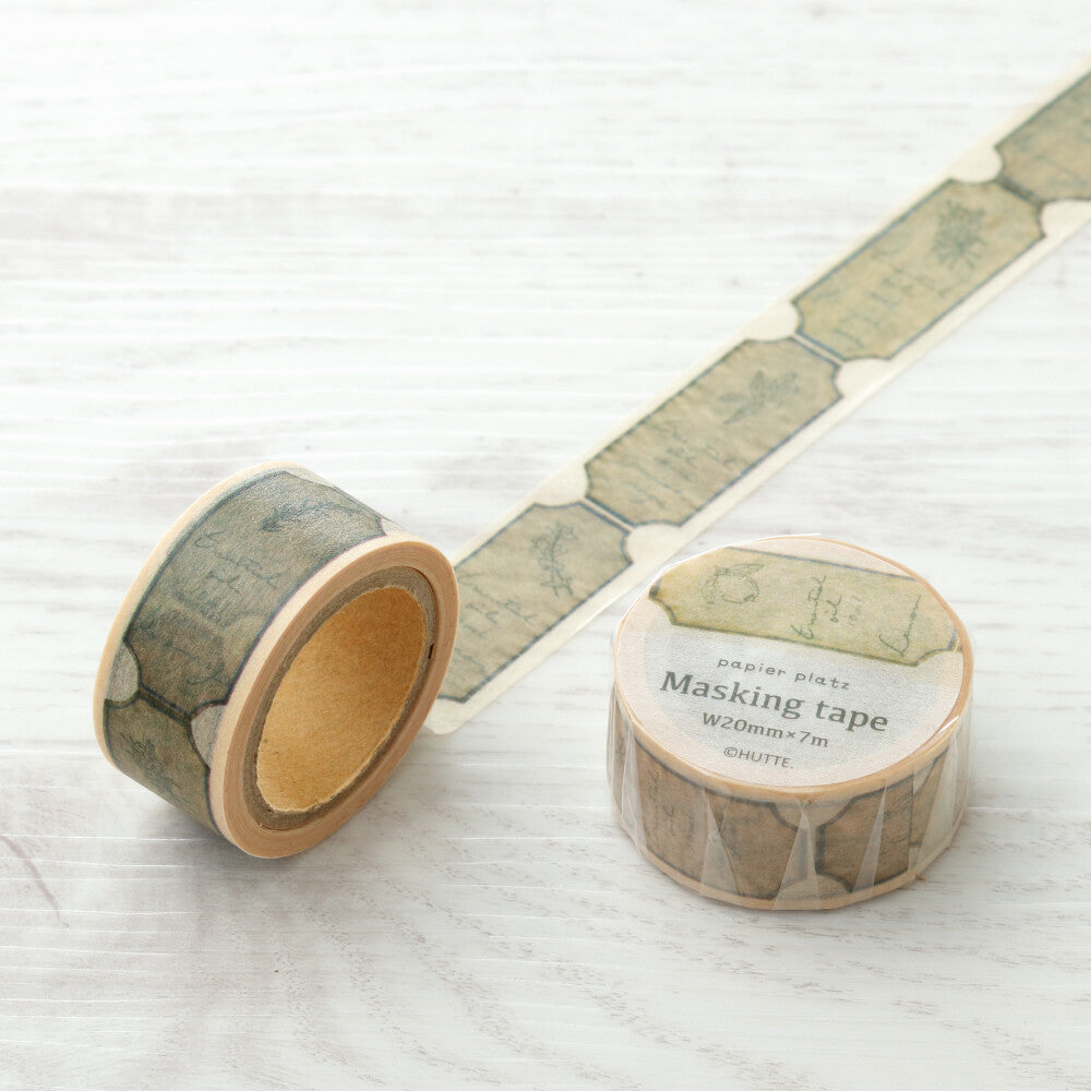 Papier Platz Washi Tape - Oil Label Beige - Smidapaper Ikigai Shop