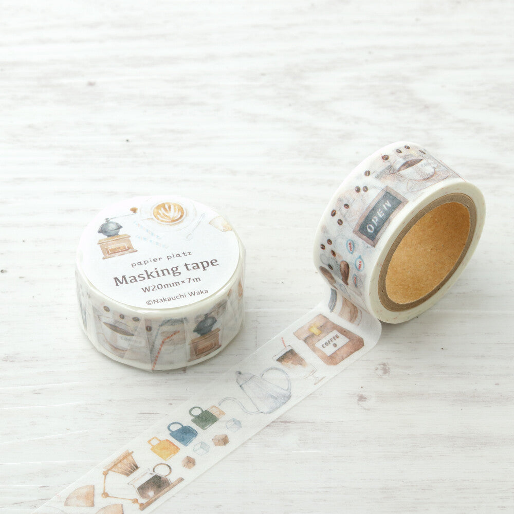 Papier Platz x Nakauchi Waka Washi Tape - Coffee - Smidapaper Ikigai Shop
