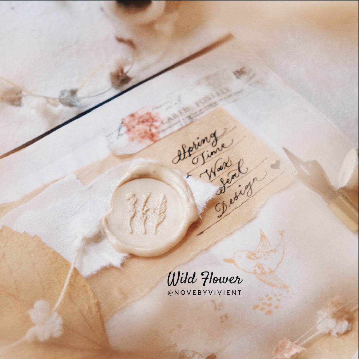 Nove Springtime Wild Flower Wax Seal - Smidapaper Ikigai Shop