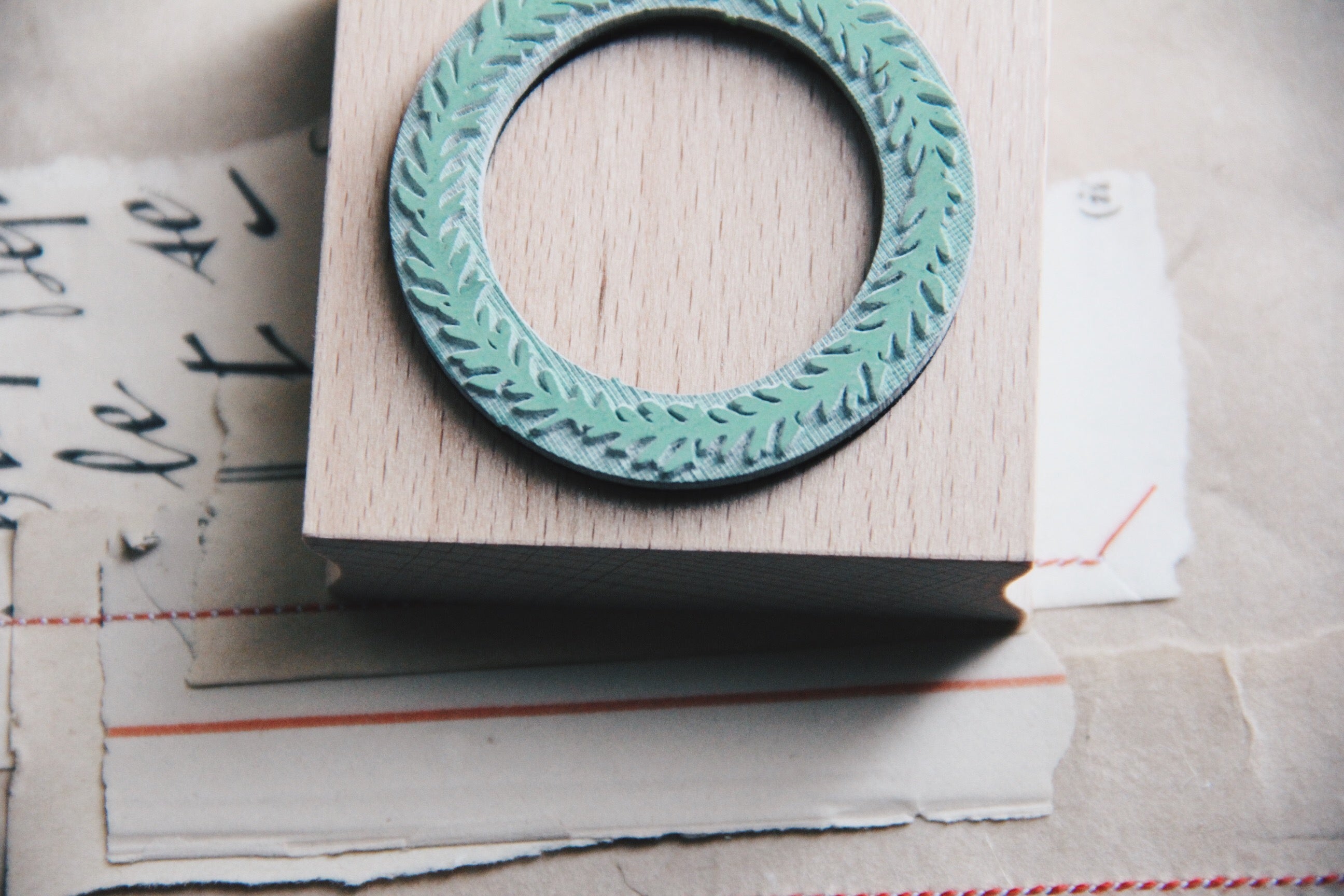 Stempel Jazz Pine Wreath Rubber Stamp - Smidapaper Ikigai Shop