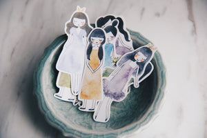 msbulat Sleepwalking Girls Stickers - Smidapaper Ikigai Shop