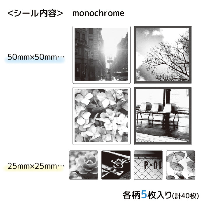 Mindwave Sheer Photo Sticker: Monochrome - Smidapaper Ikigai Shop