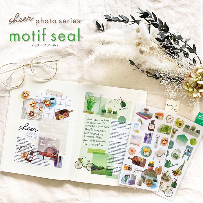 Mindwave Sheer Photo Motif Seal Stickers: Brown - Smidapaper Ikigai Shop