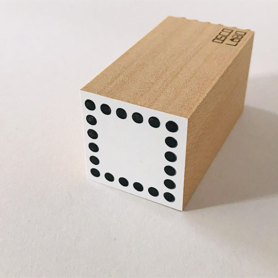 Osco Labo Large Rubber Stamp: Square Frame Dot - Smidapaper Ikigai Shop