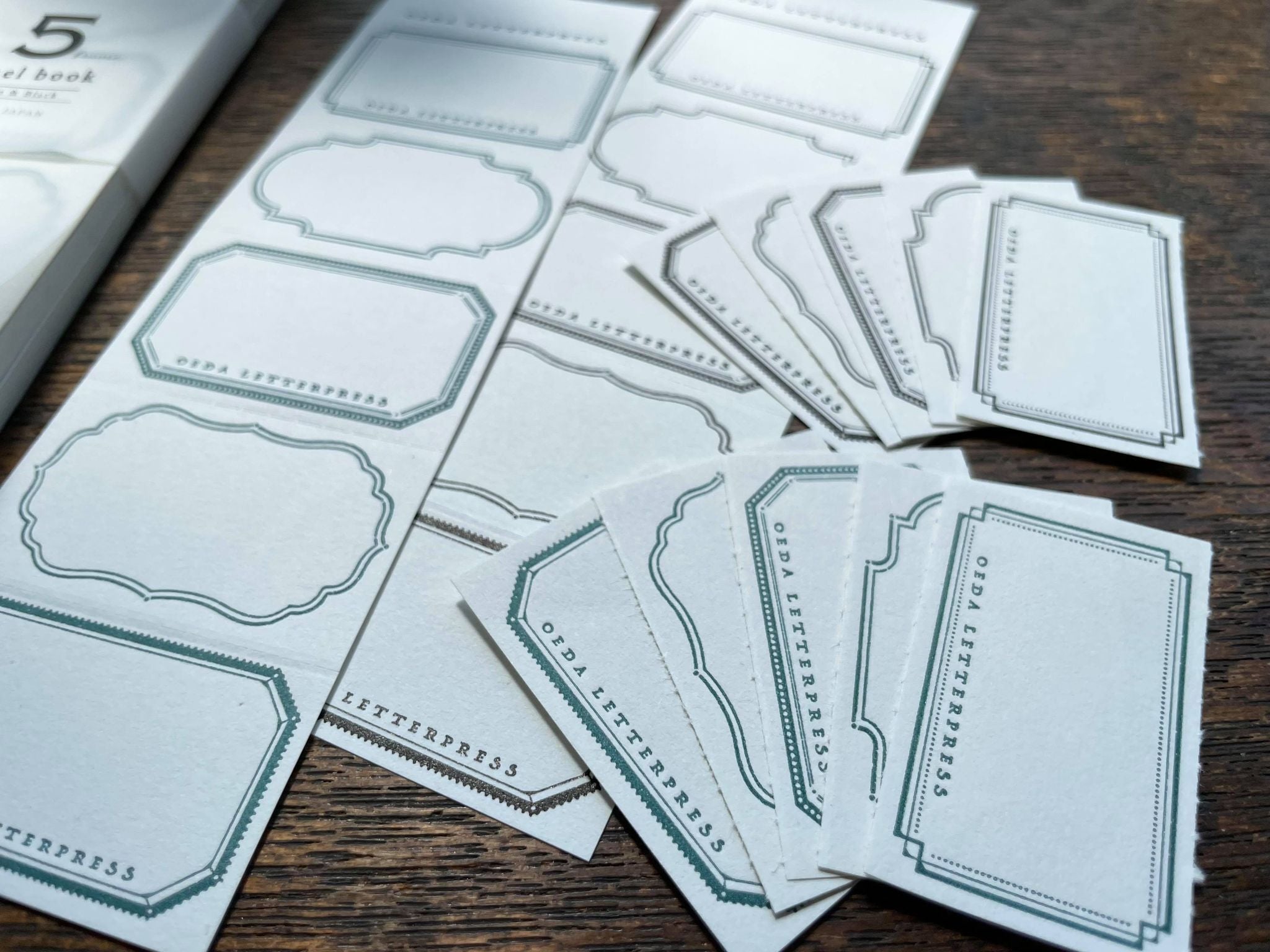 Oeda Letterpress 5 Frame Label Book: Frame (3 Colours) - Smidapaper Ikigai Shop