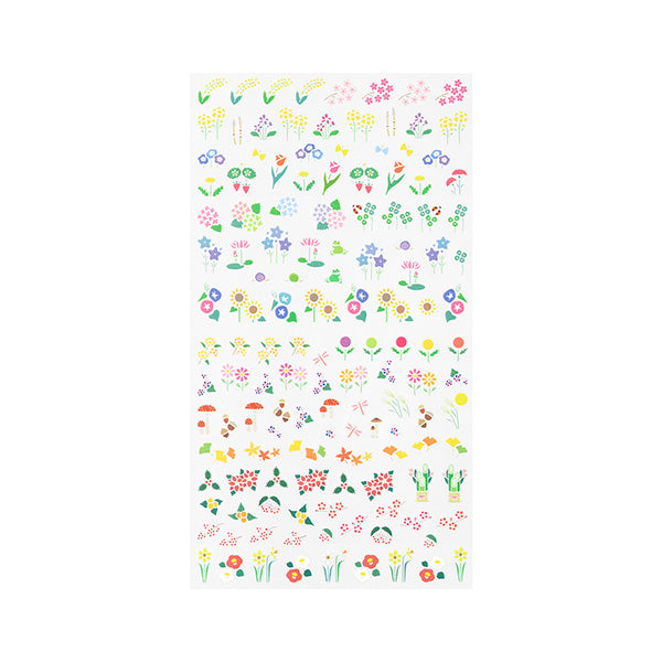 Midori Schedule Seal Seasonal Flower Stickers - Smidapaper Ikigai Shop