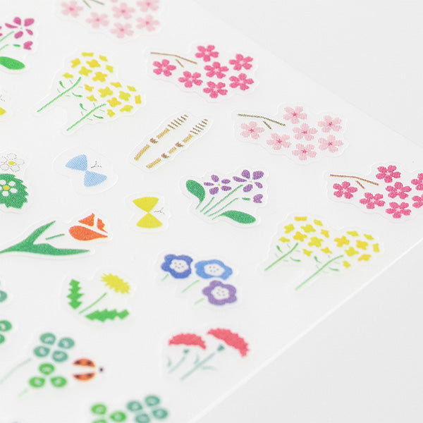 Midori Schedule Seal Seasonal Flower Stickers - Smidapaper Ikigai Shop