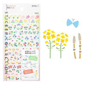 Midori Schedule Seal Seasonal Flower Stickers - Smidapaper Ikigai Shop