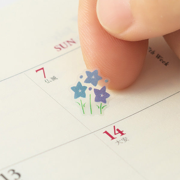 Midori Schedule Seal Seasonal Flower Stickers - Smidapaper Ikigai Shop