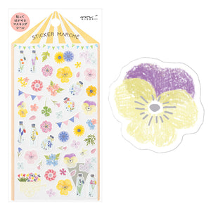 Midori Marche Stickers | Pressed Flowers - Smidapaper Ikigai Shop
