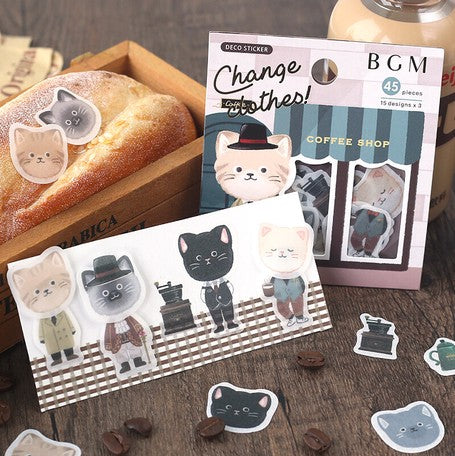 BGM Flake Seal-Change Clothes: Coffee Shop - Smidapaper Ikigai Shop