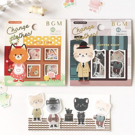 BGM Flake Seal-Change Clothes: Coffee Shop - Smidapaper Ikigai Shop