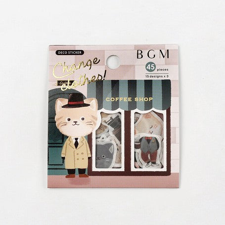 BGM Flake Seal-Change Clothes: Coffee Shop - Smidapaper Ikigai Shop