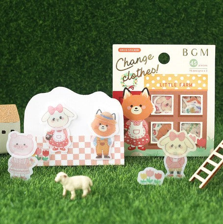BGM Flake Seal-Change Clothes: Little Farm - Smidapaper Ikigai Shop