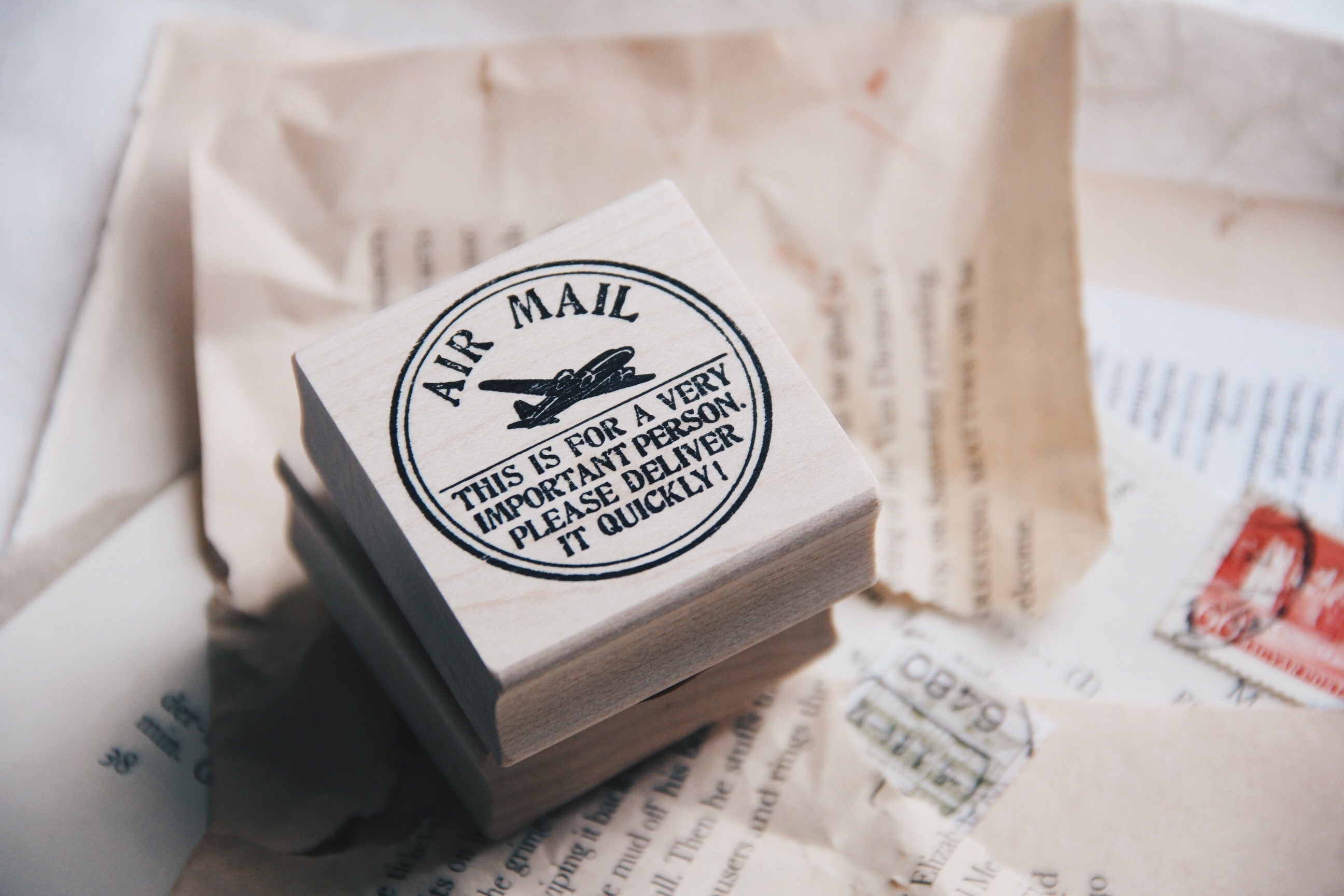 Catslife Press Air Mail Large Seal Rubber Stamp - Smidapaper Ikigai Shop
