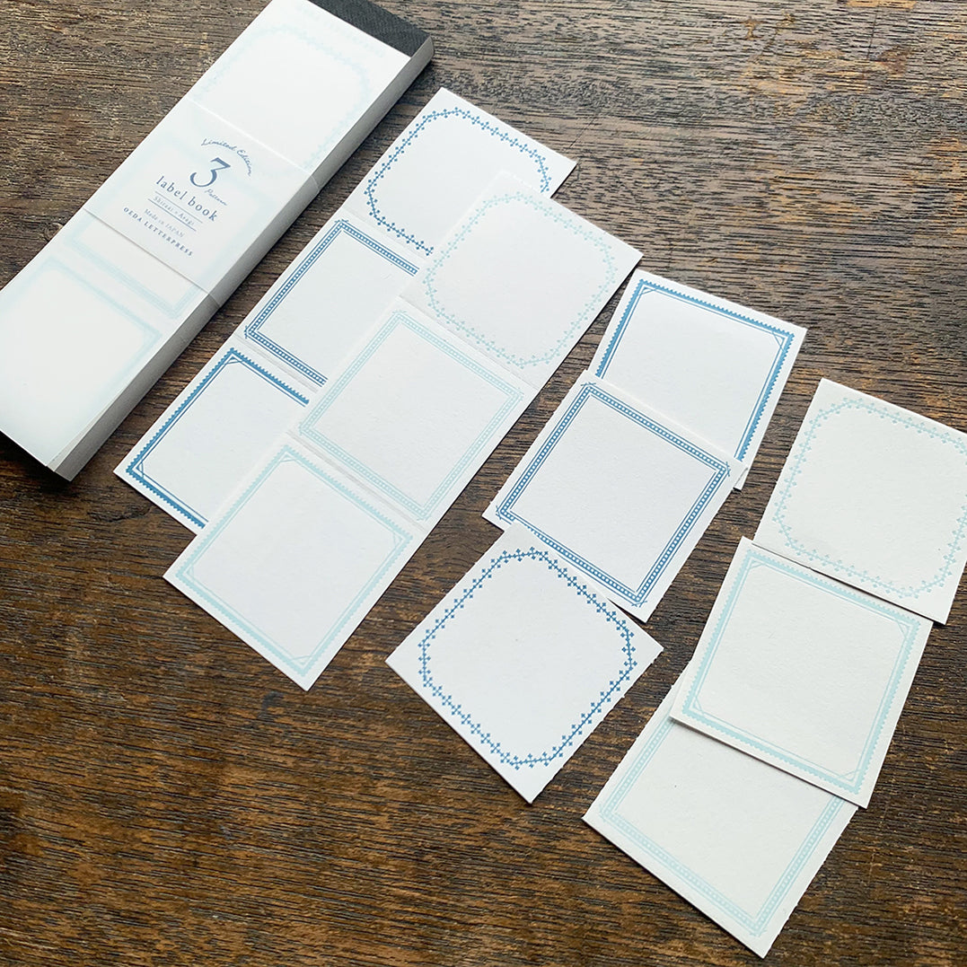 Oeda Letterpress Summer Limited Edition 3 Pattern Label Book: Frame (2 Colours) - Smidapaper Ikigai Shop