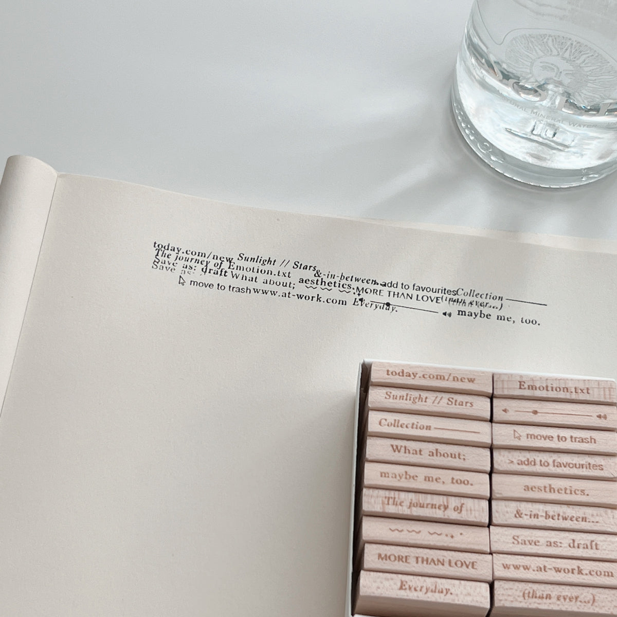 PC 9pt. (3) Tiny Text Rubber Stamps (18 types)