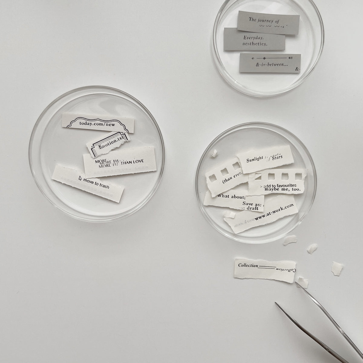 PC 9pt. (3) Tiny Text Rubber Stamps (18 types)