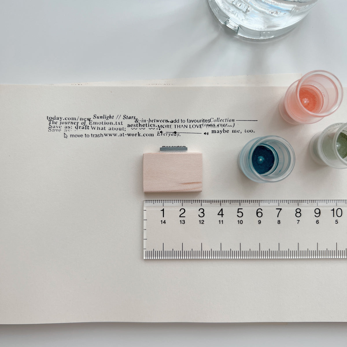 PC 9pt. (3) Tiny Text Rubber Stamps (18 types)
