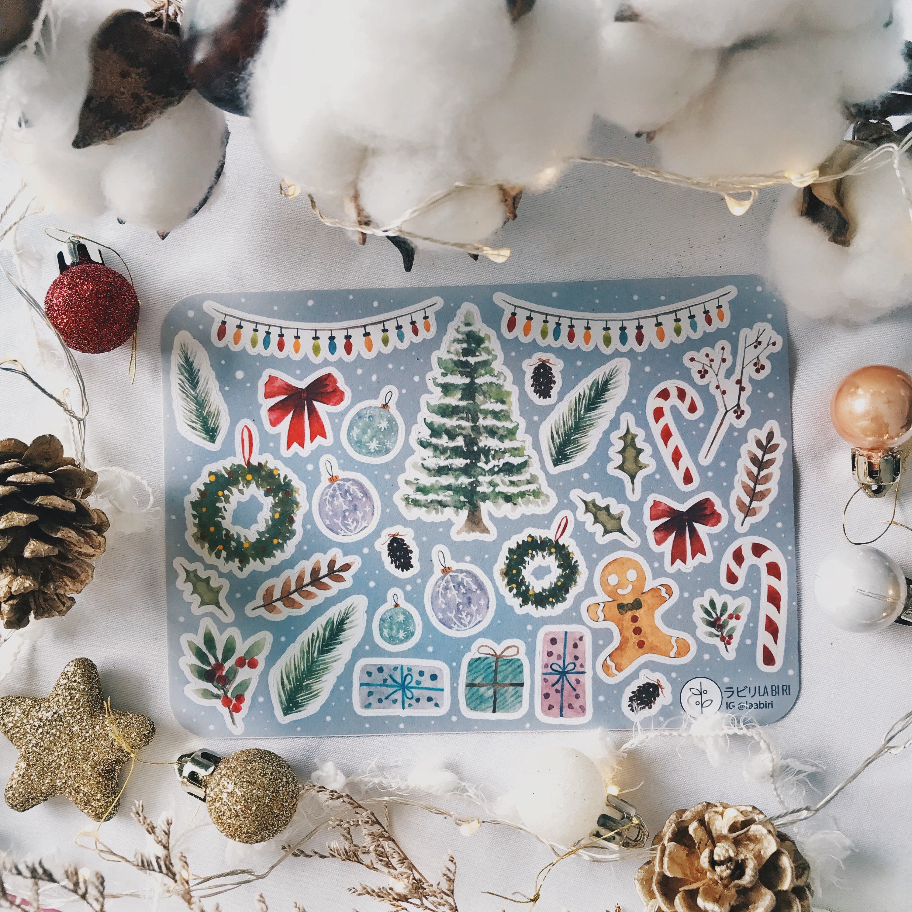 Labiri Christmas Flake Stickers - Smidapaper Ikigai Shop