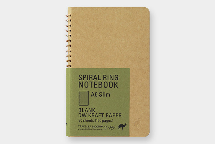 Traveler's Company Spiral Ring A6 Slim Camel Notebook - Smidapaper Ikigai Shop
