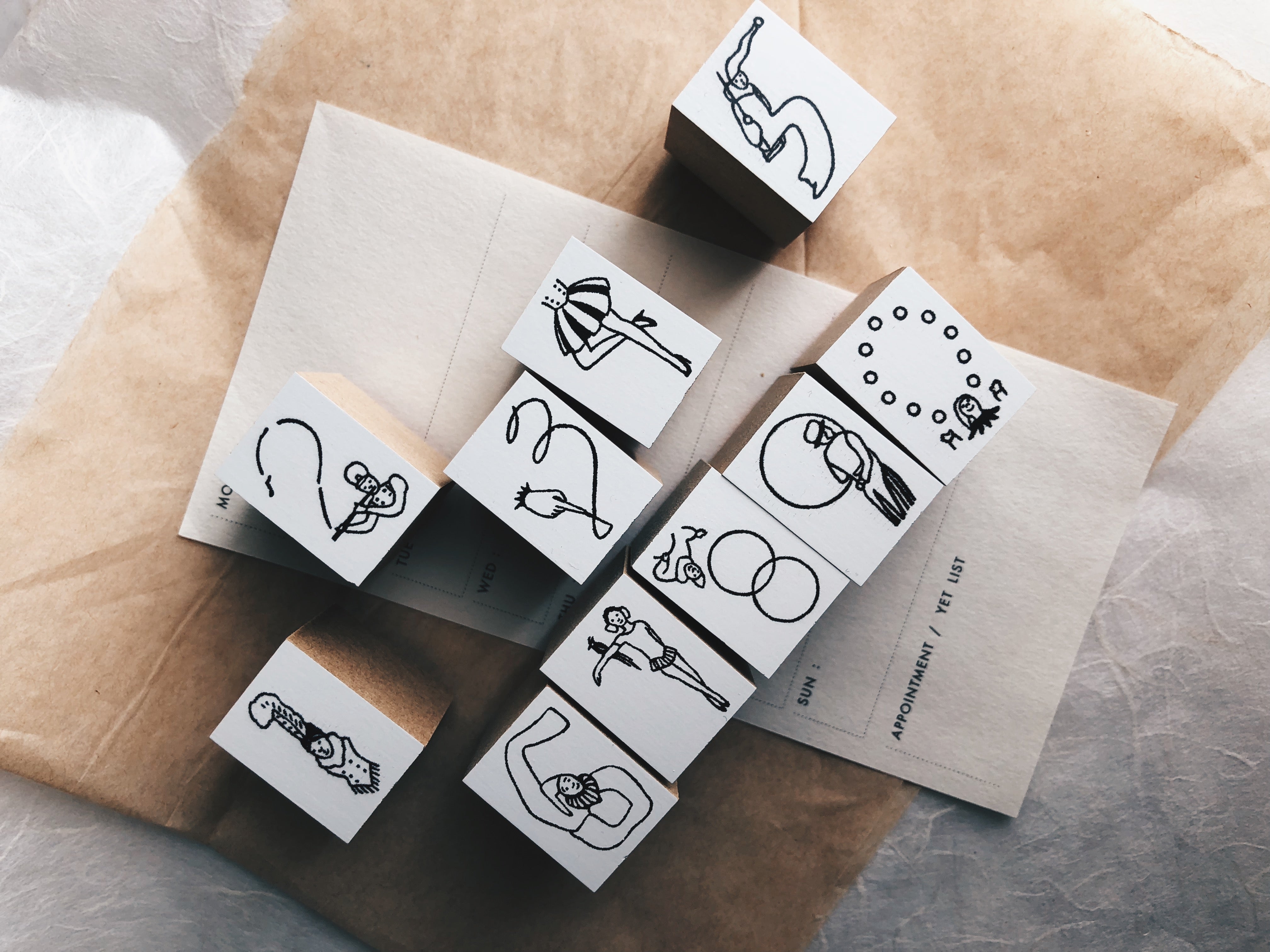 Rakuihana Circus Number Rubber Stamps - Smidapaper Ikigai Shop
