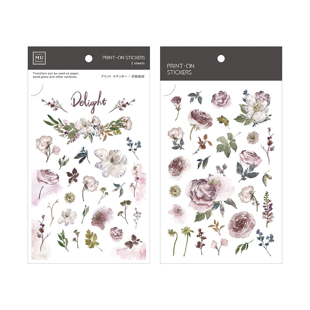 MU Print-On Stickers-065 Purple Drunken Flower - Smidapaper Ikigai Shop